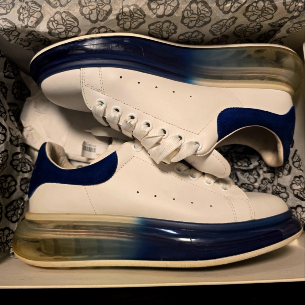 Alexander Mcqueen White and Blue Men's Sneakers